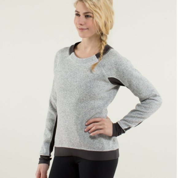 lululemon athletica Tops - Lululemon Black Gray Fleet Street Pullover Size 6